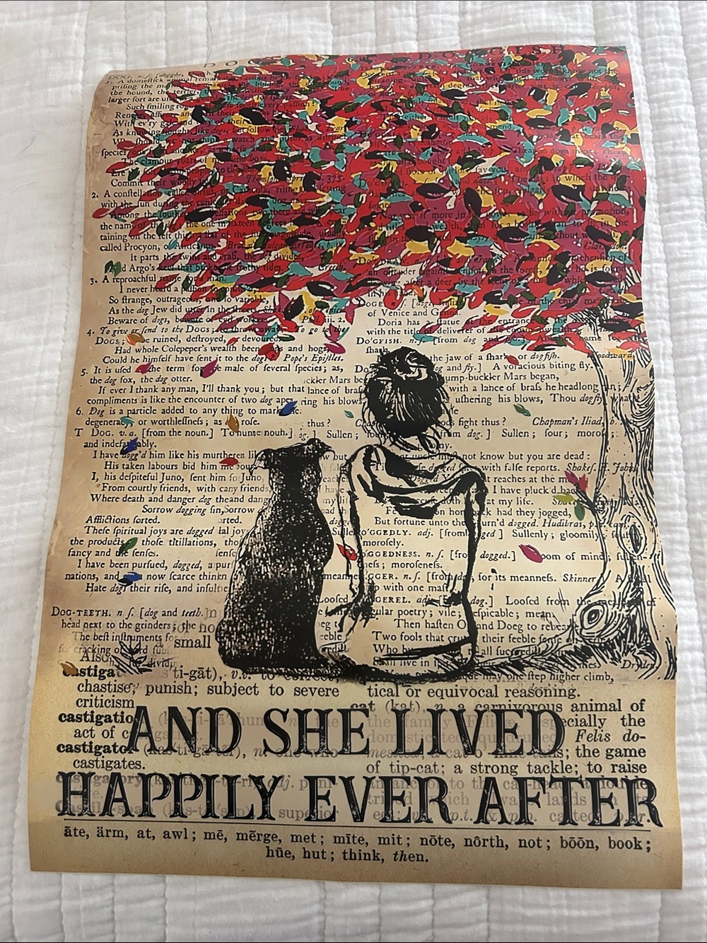 Vintage-Style 'And She Lived Happily Ever After' Wall Art - Red & Black